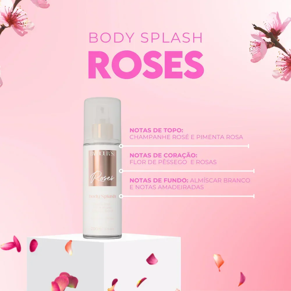 Kit Presenteável 2 Body Splash Desodorante Colônia 200ml - Living Grace, Roses - Image 3